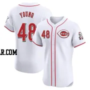 Alex Young Men's Cincinnati Reds White Elite Home Jersey