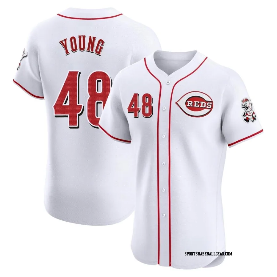 Alex Young Men's Cincinnati Reds White Elite Home Jersey