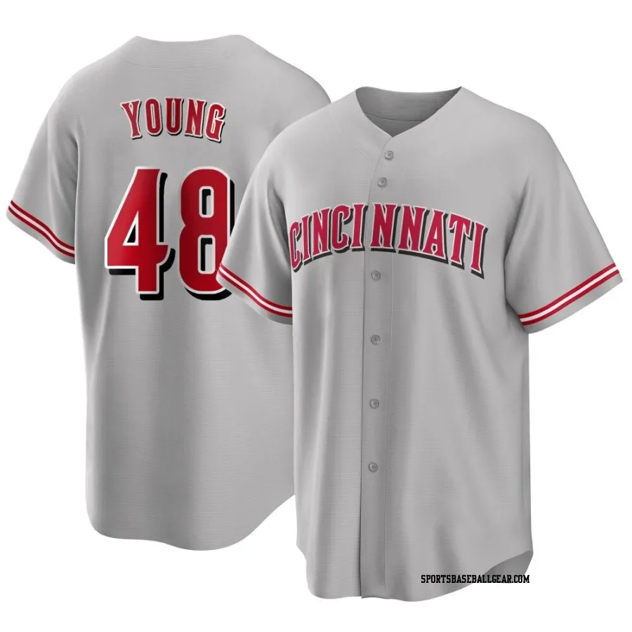 Alex Young Youth Cincinnati Reds Gray Replica Road Jersey