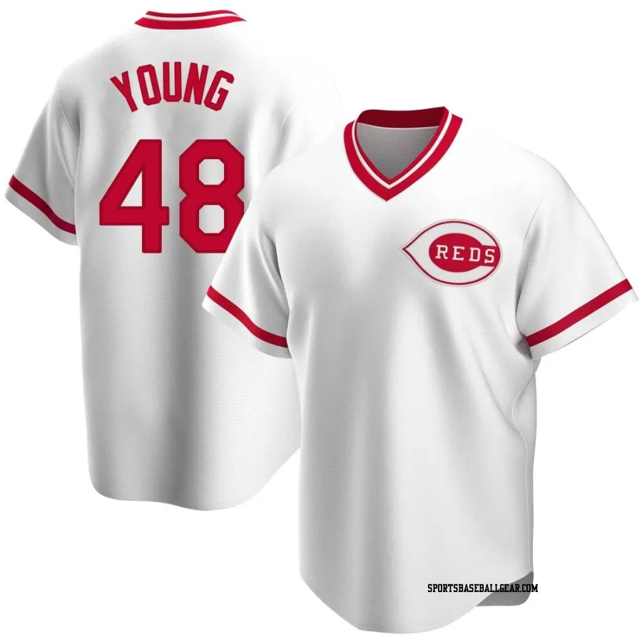 Alex Young Youth Cincinnati Reds White Replica Home Cooperstown Collection Jersey