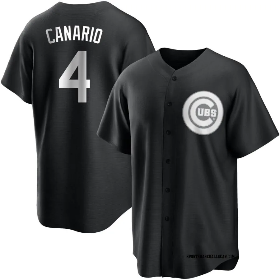 Alexander Canario Men's Chicago Cubs Black/White Replica Jersey