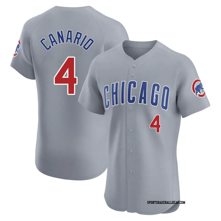 Alexander Canario Men's Chicago Cubs Gray Elite Road Jersey