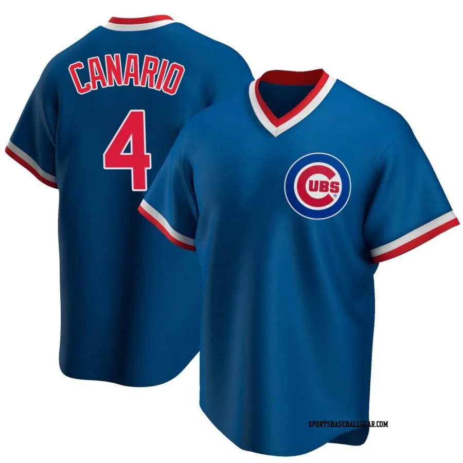 Alexander Canario Men's Chicago Cubs Royal Replica Road Cooperstown Collection Jersey