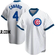 Alexander Canario Men's Chicago Cubs White Replica Home Cooperstown Collection Jersey