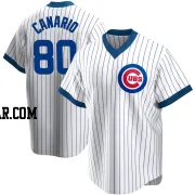 Alexander Canario Men's Chicago Cubs White Replica Home Cooperstown Collection Jersey