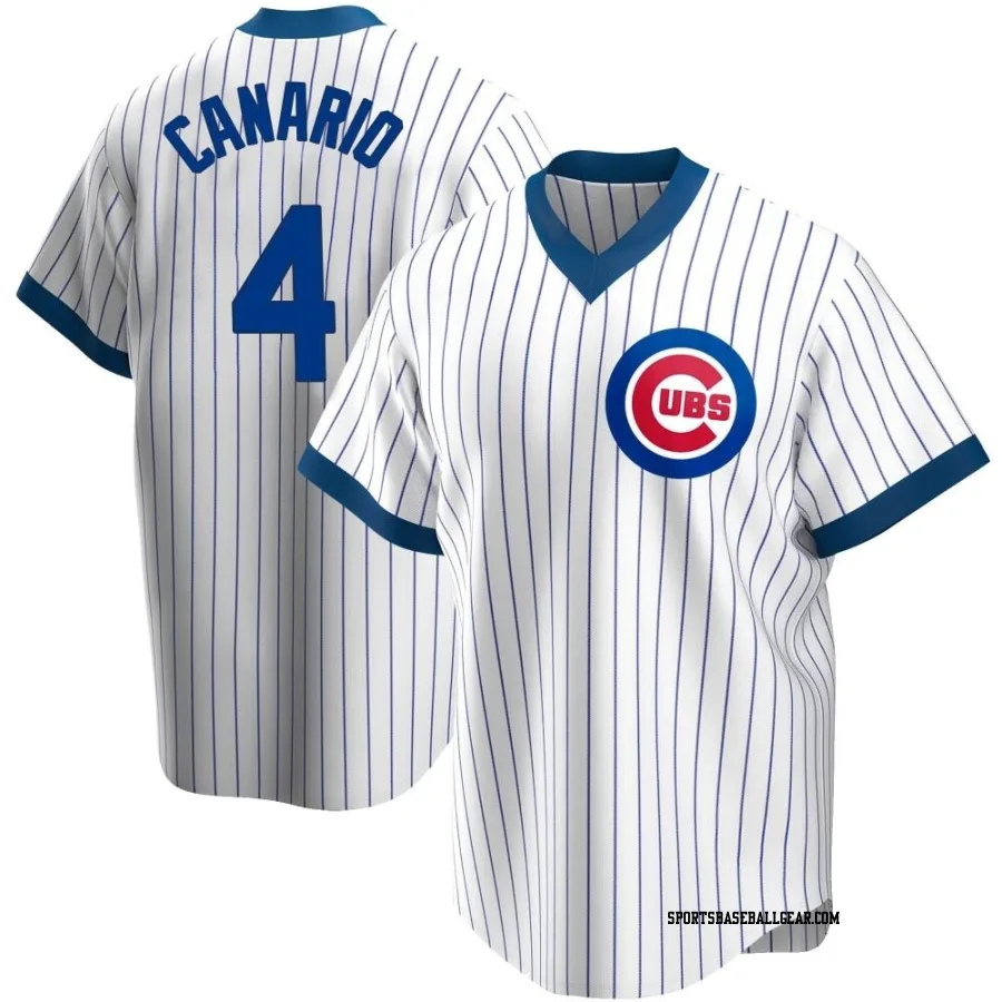 Alexander Canario Men's Chicago Cubs White Replica Home Cooperstown Collection Jersey