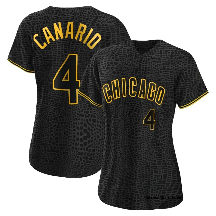 Alexander Canario Women's Chicago Cubs Black Authentic Snake Skin City Jersey