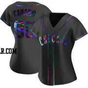 Alexander Canario Women's Chicago Cubs Black Holographic Replica Alternate Jersey