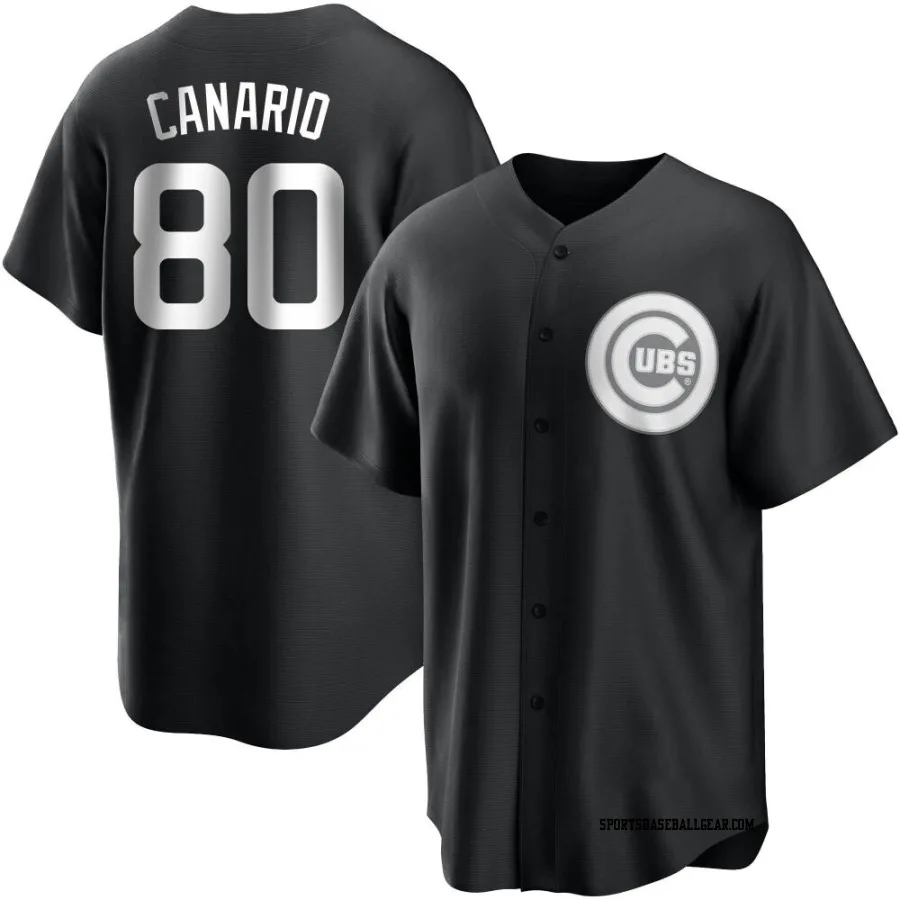 Alexander Canario Youth Chicago Cubs Black/White Replica Jersey