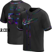 Alexander Wells Men's Baltimore Orioles Black Holographic Replica Alternate Jersey