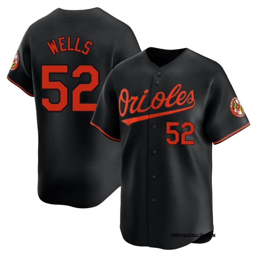 Alexander Wells Men's Baltimore Orioles Black Limited Alternate Jersey