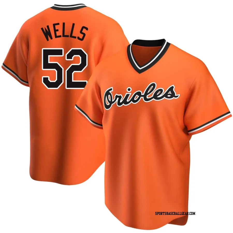 Alexander Wells Men's Baltimore Orioles Orange Replica Alternate Cooperstown Collection Jersey