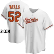 Alexander Wells Men's Baltimore Orioles White Replica Home Jersey