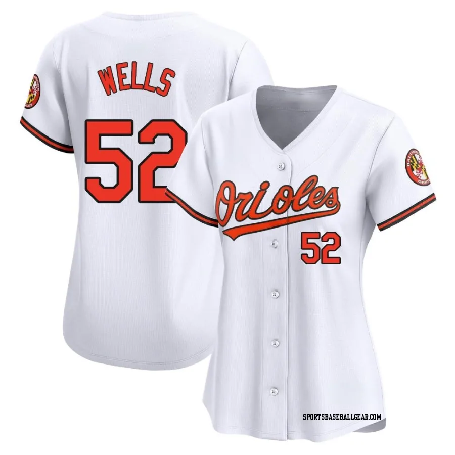 Alexander Wells Women's Baltimore Orioles White Limited Home Jersey