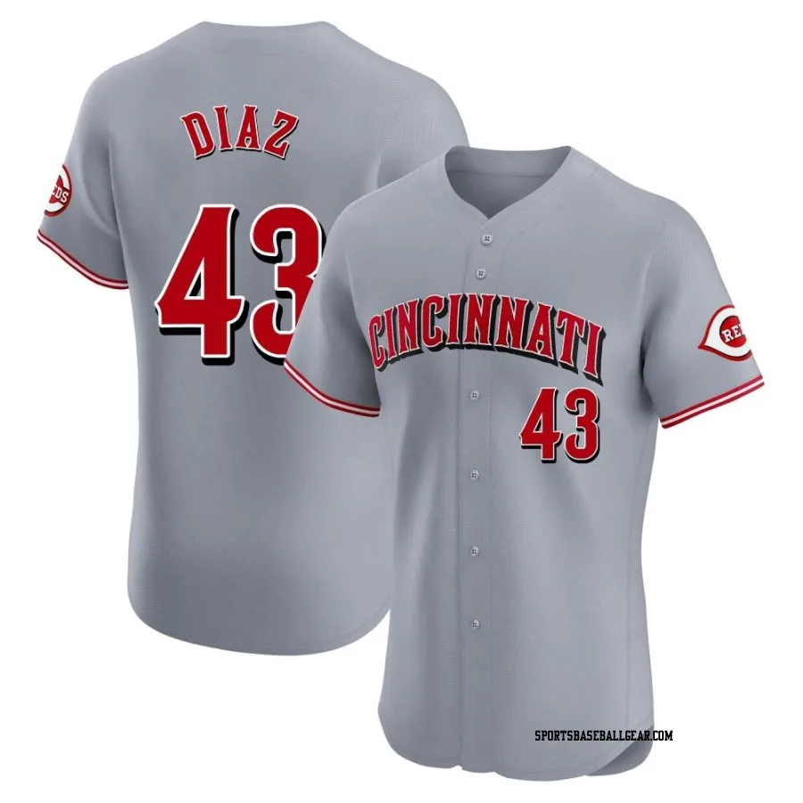 Alexis Diaz Men's Cincinnati Reds Gray Elite Road Jersey