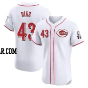 Alexis Diaz Men's Cincinnati Reds White Elite Home Jersey