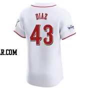 Alexis Diaz Men's Cincinnati Reds White Elite Home Patch Jersey