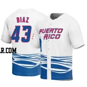 Alexis Diaz Men's Puerto Rico Baseball White Replica 2023 World Baseball Classic Jersey