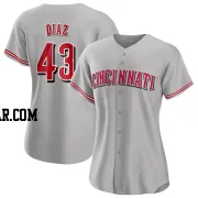 Alexis Diaz Women's Cincinnati Reds Gray Replica Road Jersey