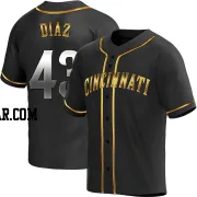 Alexis Diaz Youth Cincinnati Reds Black Golden Replica Alternate Jersey