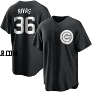 Alfonso Rivas Men's Chicago Cubs Black/White Replica Jersey