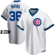 Alfonso Rivas Men's Chicago Cubs White Replica Home Cooperstown Collection Jersey