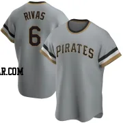 Alfonso Rivas Men's Pittsburgh Pirates Gray Replica Road Cooperstown Collection Jersey