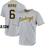 Alfonso Rivas Men's Pittsburgh Pirates Gray Replica Road Jersey