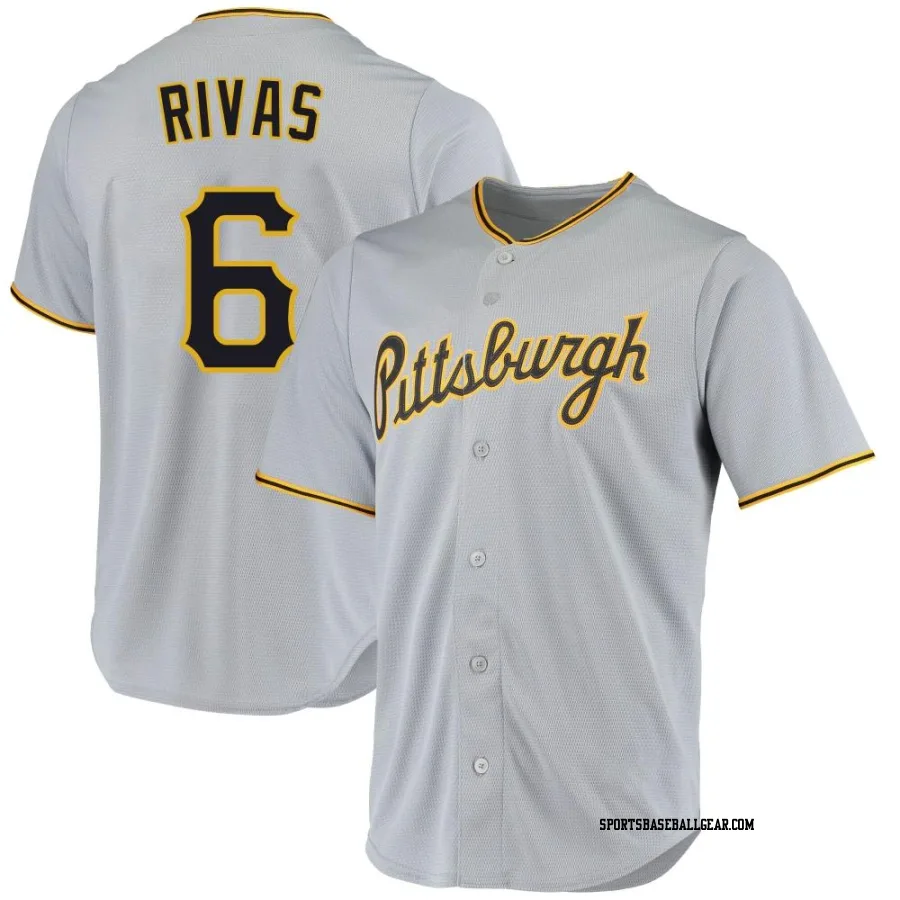 Alfonso Rivas Men's Pittsburgh Pirates Gray Replica Road Jersey