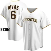 Alfonso Rivas Men's Pittsburgh Pirates White Replica Home Jersey