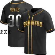 Alfonso Rivas Men's San Diego Padres Black Golden Replica Alternate Jersey