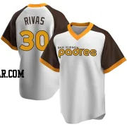 Alfonso Rivas Men's San Diego Padres White Replica Home Cooperstown Collection Jersey