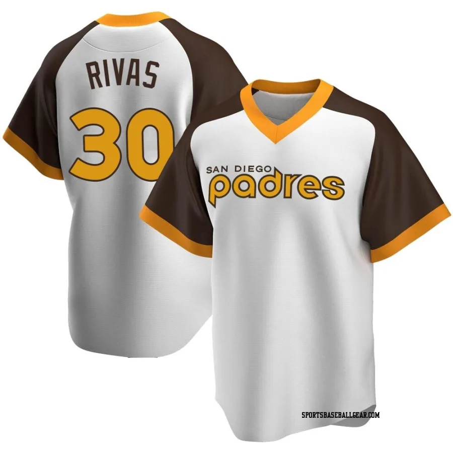 Alfonso Rivas Men's San Diego Padres White Replica Home Cooperstown Collection Jersey