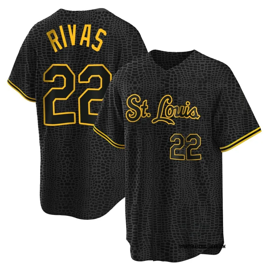 Alfonso Rivas Men's St. Louis Cardinals Black Replica Snake Skin City Jersey