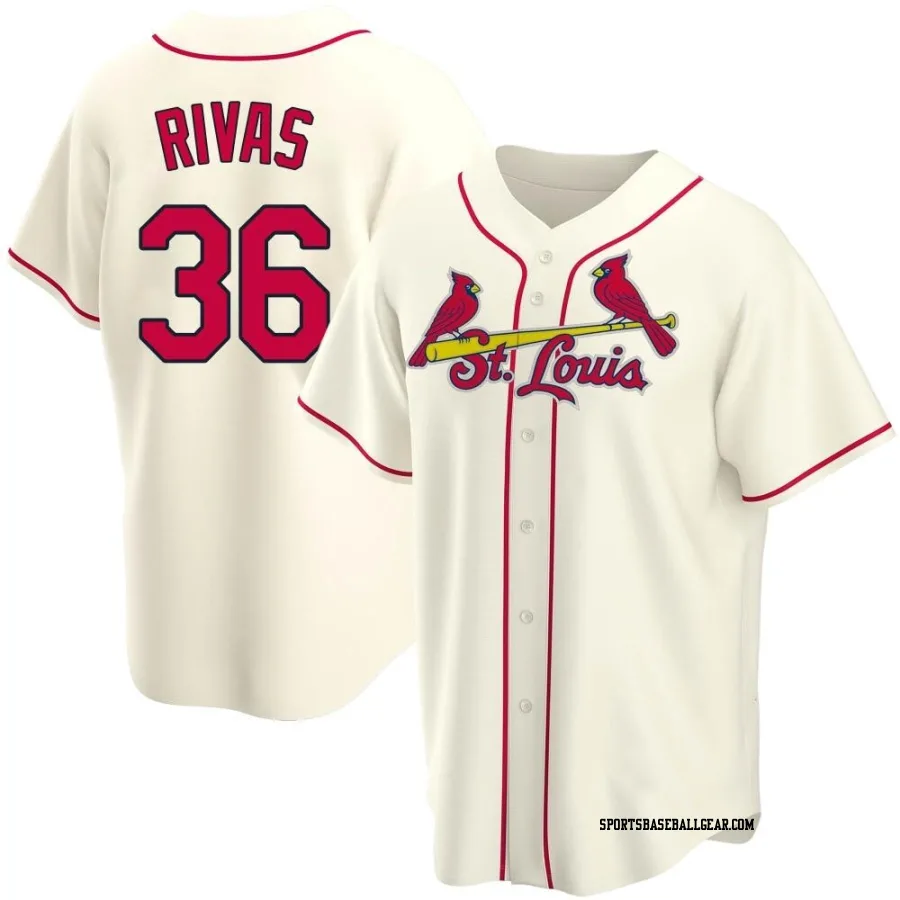 Alfonso Rivas Men's St. Louis Cardinals Cream Replica Alternate Jersey