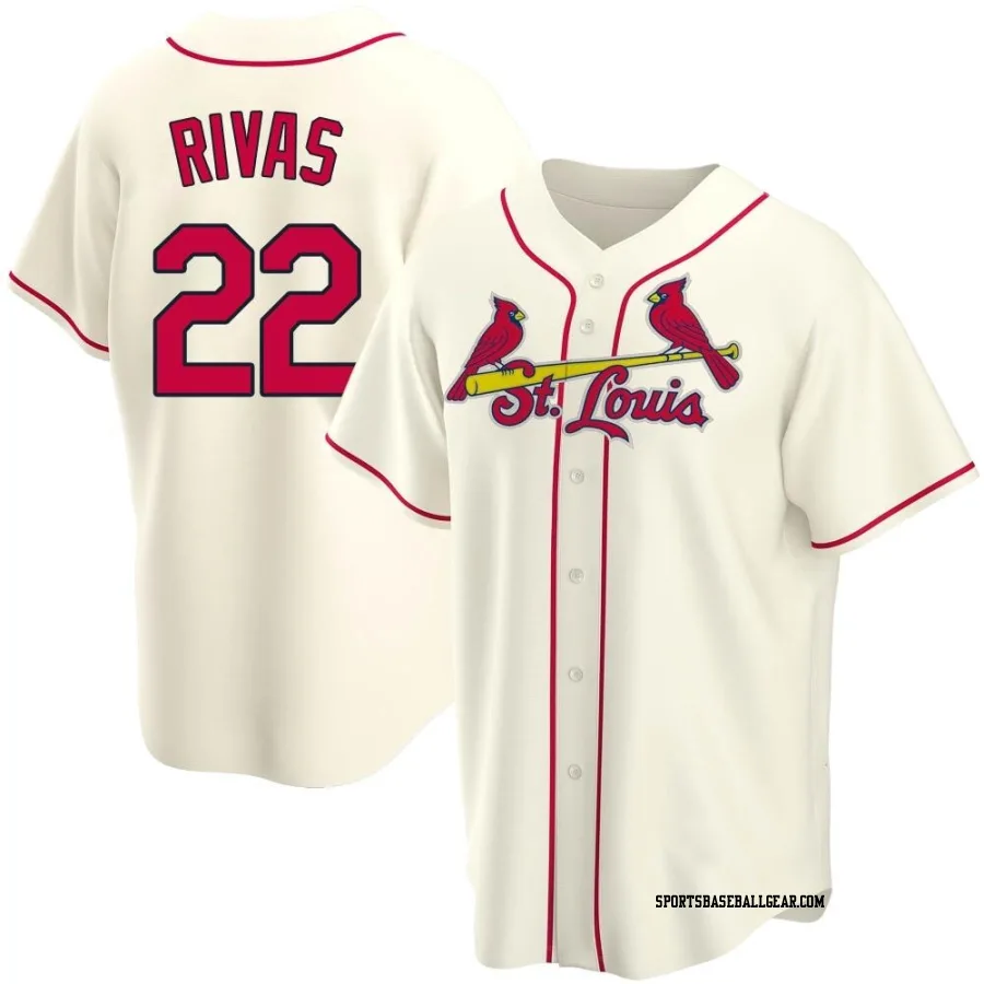 Alfonso Rivas Men's St. Louis Cardinals Cream Replica Alternate Jersey