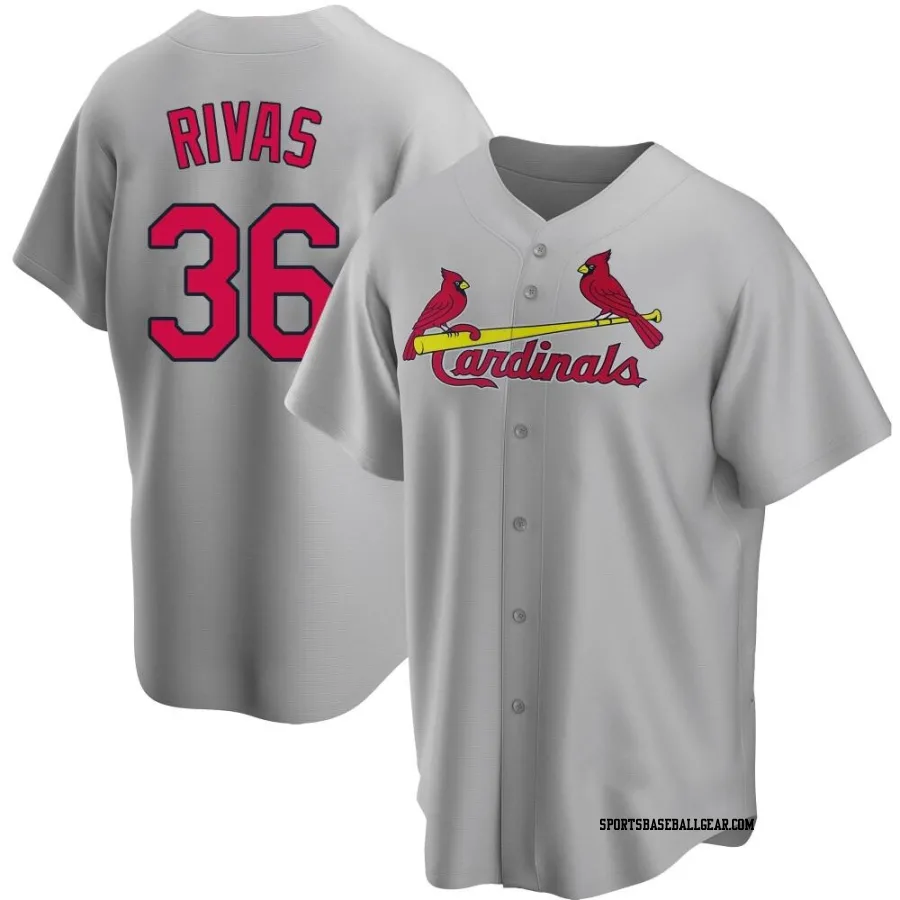 Alfonso Rivas Men's St. Louis Cardinals Gray Replica Road Jersey