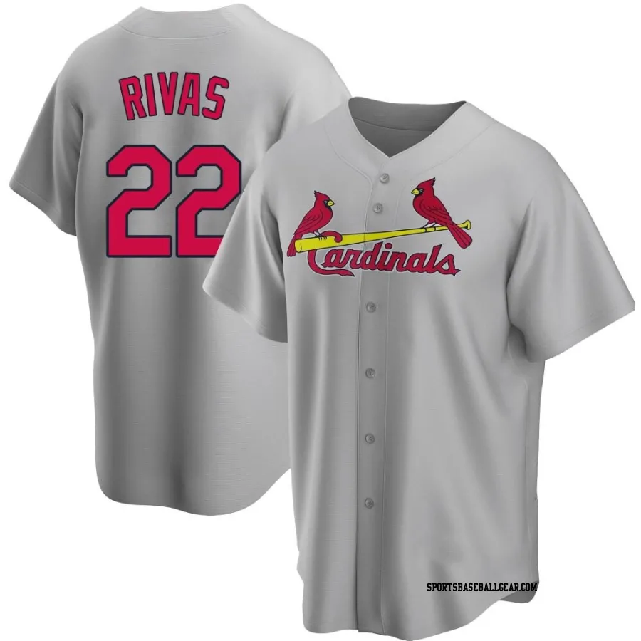 Alfonso Rivas Men's St. Louis Cardinals Gray Replica Road Jersey