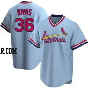 Alfonso Rivas Men's St. Louis Cardinals Light Blue Replica Road Cooperstown Collection Jersey