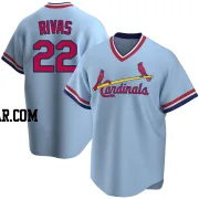 Alfonso Rivas Men's St. Louis Cardinals Light Blue Replica Road Cooperstown Collection Jersey