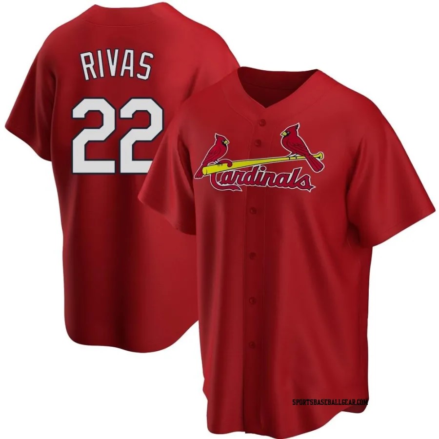 Alfonso Rivas Men's St. Louis Cardinals Red Replica Alternate Jersey