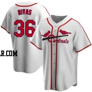 Alfonso Rivas Men's St. Louis Cardinals White Home Cooperstown Collection Jersey