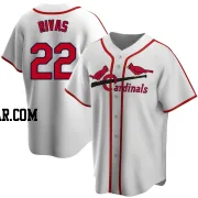 Alfonso Rivas Men's St. Louis Cardinals White Home Cooperstown Collection Jersey