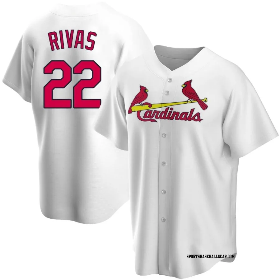 Alfonso Rivas Men's St. Louis Cardinals White Replica Home Jersey