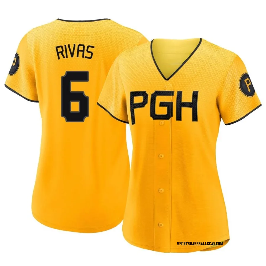 Alfonso Rivas Women's Pittsburgh Pirates Gold Authentic 2023 City Connect Jersey