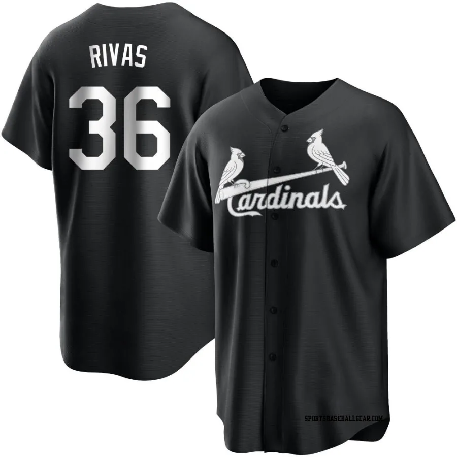 Alfonso Rivas Youth St. Louis Cardinals Black/White Replica Jersey