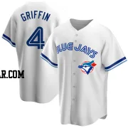 Alfredo Griffin Men's Toronto Blue Jays White Replica Home Cooperstown Collection Jersey