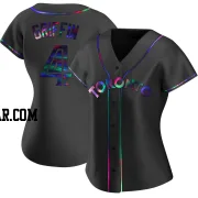 Alfredo Griffin Women's Toronto Blue Jays Black Holographic Replica Alternate Jersey