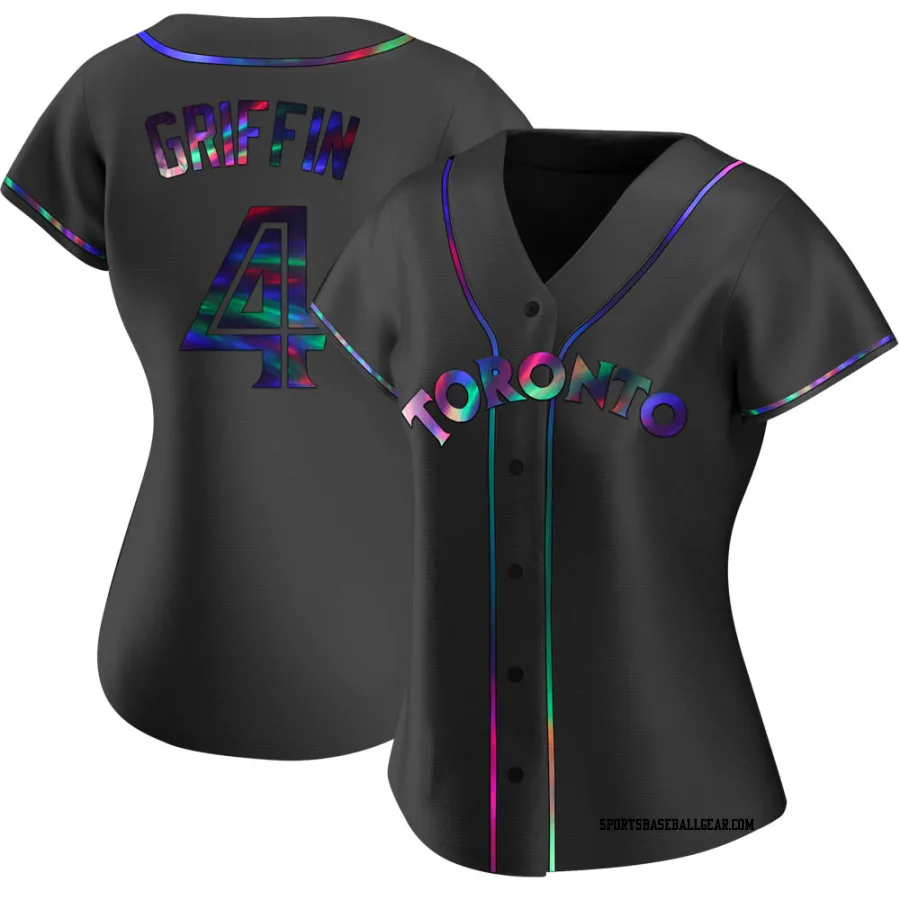 Alfredo Griffin Women's Toronto Blue Jays Black Holographic Replica Alternate Jersey