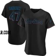 Ali Sanchez Men's Miami Marlins Black Authentic Alternate Jersey